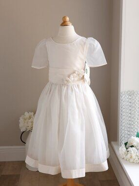 Ivory Silk and Organza Dress Flower Girl Special Occasion NWT